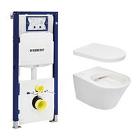 geberit UP320 toiletset met Mueller Afesta randloos toilet en softclose zitting