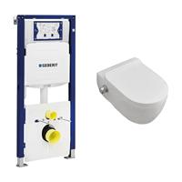 geberit UP320 toiletset met Lambini Sub randloos toilet met bidetsproeier en softclose zitting