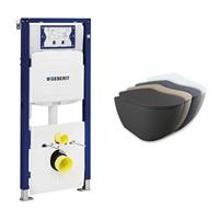 geberit UP320 toiletset met Sanigoods Alpha randloos toilet met sproeier naar keuze en softclose zitting