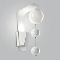 Mettallux Wandlamp Bolero, witte houder, witte ballen
