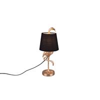 Reality Leuchten Tafellamp Lola met flamingo-figuur, zwart/goud