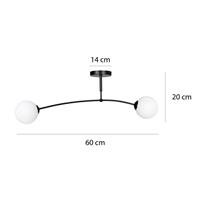EMIBIG LIGHTING Deckenleuchte Pregos 2, zweiflammig, schwarz