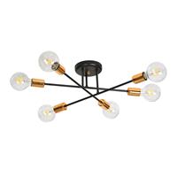 EMIBIG LIGHTING Deckenlampe Veken 6B in Schwarz und Kupfer