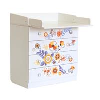 Polini Kinderen Commode Simple 1580 wit met bloemen