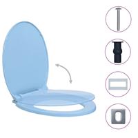 VIDAXL Toilettensitz Mit Absenkautomatik Quick-release Blau Oval