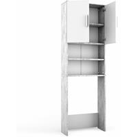 vicco Waschmaschinenschrank 190 x 64 cm in Grau Beton Badmöbel Badschrank - 