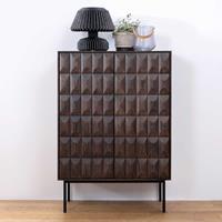 Barschrank in Schwarz und Eiche dunkel furniert 90 cm breit