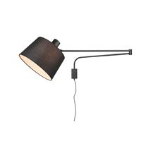 Trio Lighting Wandlamp Baldo met kabel + stekker, zwart