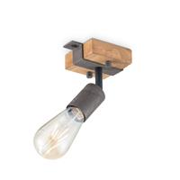 Home sweet home plafondlamp Denton 1L - hout / burned metal