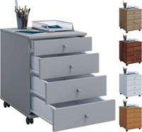 VCM Rollcontainer Bürocontainer Schubladenschrank Büroschrank Schublade Lona, Tiefe 75 cm weiß