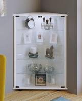 VCM Standvitrine Sammelvitrine Glasvitrine Vitrine Glas Regal Schrank Hängevitrine Jecka, mit Beleuchtung weiß
