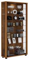 VCM Sammelvitrine Standvitrine Glasvitrine Glasregal Vitrine Glas Schaukasten Lumo Maxi, mit LED dunkelbraun