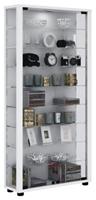 VCM Sammelvitrine Standvitrine Glasvitrine Glasregal Vitrine Glas Schaukasten Lumo Maxi, mit LED weiß