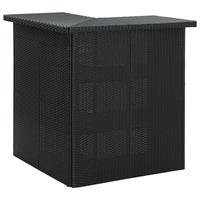 vidaxl Eck-Bartisch Schwarz 100x50x105 cm Poly Rattan - 