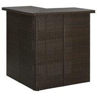 vidaxl Eck-Bartisch Braun 100x50x105 cm Poly Rattan - 