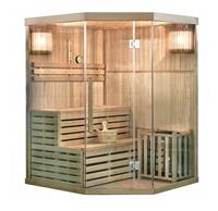 homedeluxe Traditionelle Sauna Skyline XL | Eckkabine, Ecksauna, Saunakabine inkl. Saunaofen - Home Deluxe
