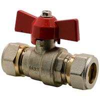 kogelkraan met vlinder greep messing vernikkeld 15x15mm knel