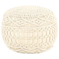 vidaXL Poef macramé handgemaakt 45x30 cm katoen