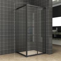 Douche Concurrent Douchewand Skyline 100x200cm Antikalk Helder Glas Mat Zwart 8mm Veiligheidsglas Easy Clean