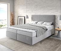 DELIFE Boxspringbett Dream-Well 160x200 cm Grau Mikrofaser