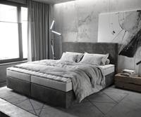 DELIFE Boxspringbett Dream-Well 180x200 cm Anthrazit Vintage Mikrofaser