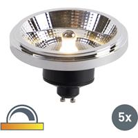 LUEDD Set mit 5 LED-Lampen AR111 GU10 12W 2000K-3000K Kelvin dimmbar - 