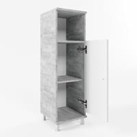 VICCO Badschrank FYNN Weiß / Grau Beton - Badezimmerschrank Badregal Midischrank - 