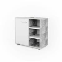 VICCO Waschtischunterschrank PERRY 60 x 40 cm Grau Beton - Unterschrank Badregal Badschrank Siphonausschnitt Waschbecken - 