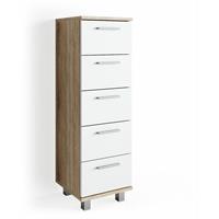 VICCO Badschrank ILIAS Weiß Sonoma Midischrank Bad Schrank Badregal Badezimmer - 