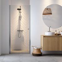 Sealskin get wet Hooked draaideur in nis 90x200cm zilverhoogglans |6mm helder veiligheidsglas met antikalk coating