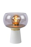 Lucide FARRIS Tafellamp E27/25W 28cm Wit/fumé glas