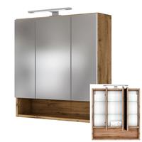 Badezimmer 3D LED-Spiegelschrank 60cm LOUNY-03, Wotaneiche Nb. B/H/T: ca. 60/64/20 cm