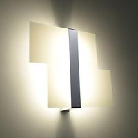 SOLLUX Wandlamp Shifted, twee glas-secties, verchroomd