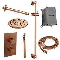 Brauer Inbouw Regendouche Set  Copper Edition Plafond Uitloop Ronde Hoofddouche 20 cm Met Glijstang Koper