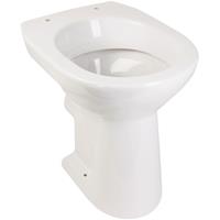 AQUASU ' 02583 6 Erhöhtes Stand-WC + 6 cm | Für Senioren und große Menschen | Tiefspüler | Abgang waagerecht | Toilette | Weiß