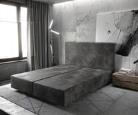 DELIFE Boxspringgestell Dream-Well 160x200 Mikrofaser Anthrazit Vintage