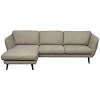 Loungebank Madelief links | stof Sorro taupe 23 | 1,60 x 2,52 mtr breed