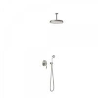 Tres Clasic inbouw regendouche 31cm met handdouche plafondmontage geborsteld staal