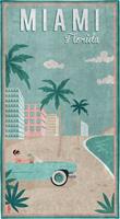 Seahorse Strandtuch Miami, (1 St.), mit Miami Beach Aufdruck
