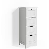 VICCO Badschrank Bianco Badregal schmal 4 Schubladen 81x30x30cm Badmöbel weiß - 