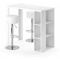 VICCO Bartisch NOEL Tresentisch Tisch Ablagefächer 120 x 105,6 x 60 cm Weiß - 