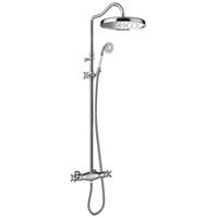 Tres Clasic opbouw regendoucheset met thermostaatkraan chroom