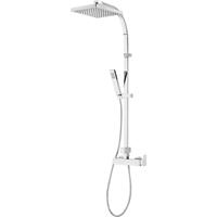 SCHULTE Duschsystem 'Square' Duschmaster Rain II von Eckige Kopfbrause aus verchromten Messing, mit Einhebelmischer - 