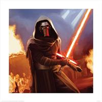 Pyramid Star Wars Episode VII Kylo Ren Fire Kunstdruk 40x40cm