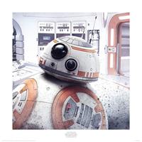 Pyramid Star Wars The Last Jedi BB8 Peek Kunstdruk 40x40cm