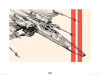 Pyramid Star Wars Episode VII XWing Pencil Art Kunstdruk 60x80cm