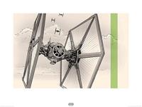 Pyramid Star Wars Episode VII TIE Fighter Pencil Art Kunstdruk 60x80cm