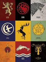 Pyramid Game of Thrones Sigils Kunstdruk 60x80cm