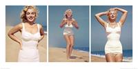 Pyramid Marilyn Monroe Beach Triptych Kunstdruk 50x100cm