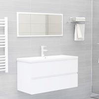 vidaXL Wastafelkast 90x38,5x45 cm spaanplaat wit
